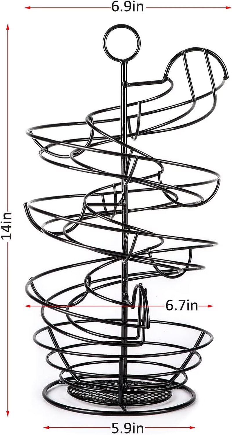 Egg Skelter, Spiral Design Egg Dispenser Rack Holder with Storage Basket for Countertop, Kitchen