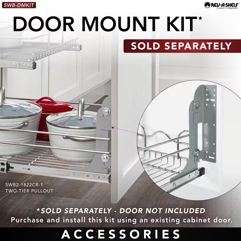 Silver Kitchen Cabinet Pull Out Shelf Organizer, 18 In. X 20 In.
