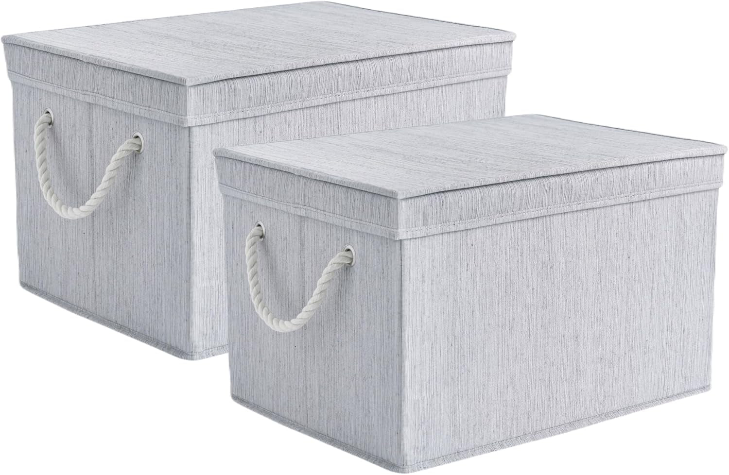 2 Pack Large Storage Baskets for Shelves | Fabric Closet Organizers and Storage Bins with Lids Home Organization | Decorative Collapsible Baskets for Organizing Clothes 16.3"X 12"X 10.24"