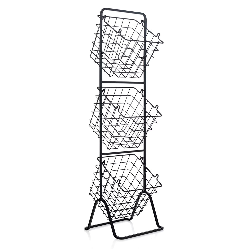 3-Tier Wire Fruit Basket Stand Kitchen Snack Vegetable Storage Organizer