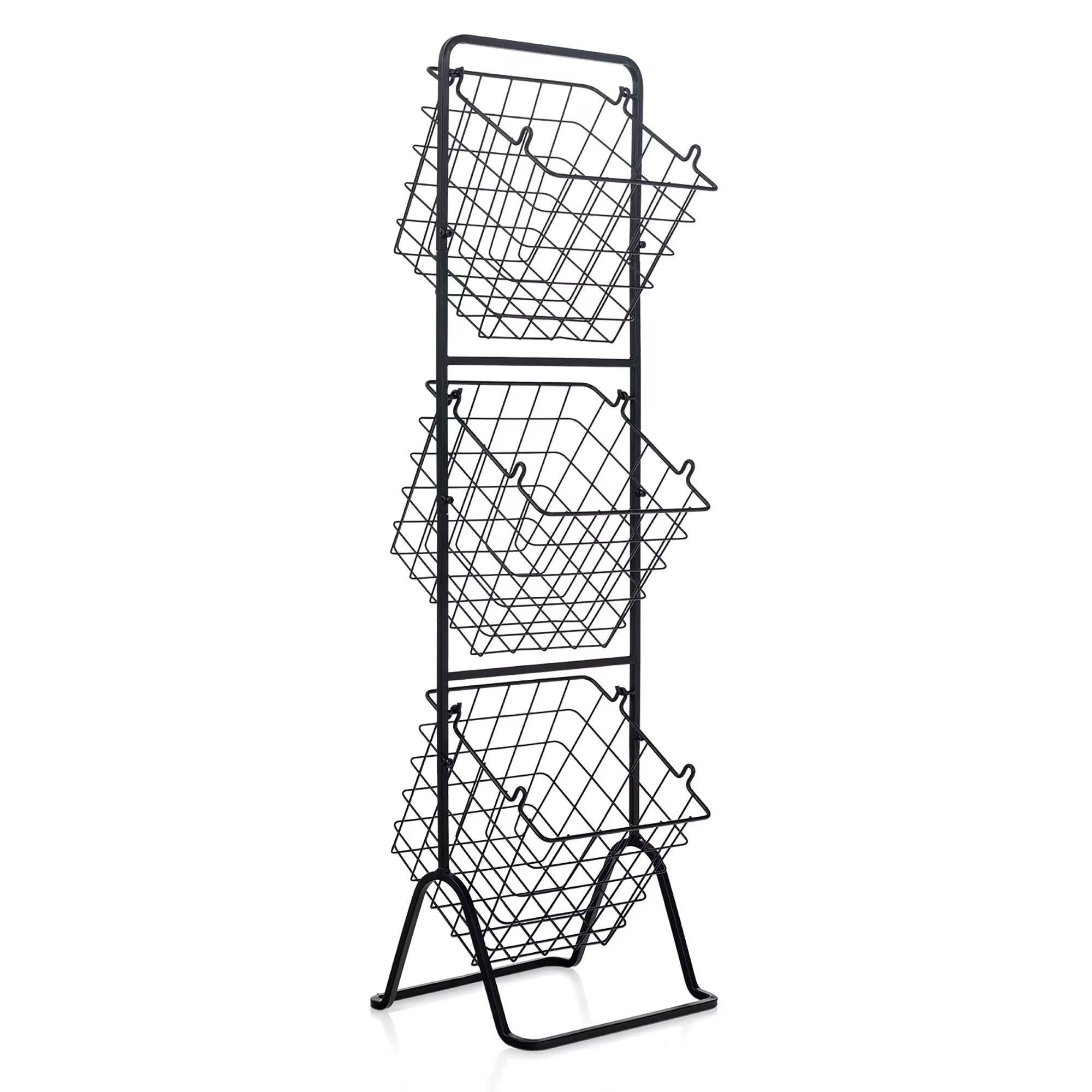 3-Tier Wire Fruit Basket Stand Kitchen Snack Vegetable Storage Organizer