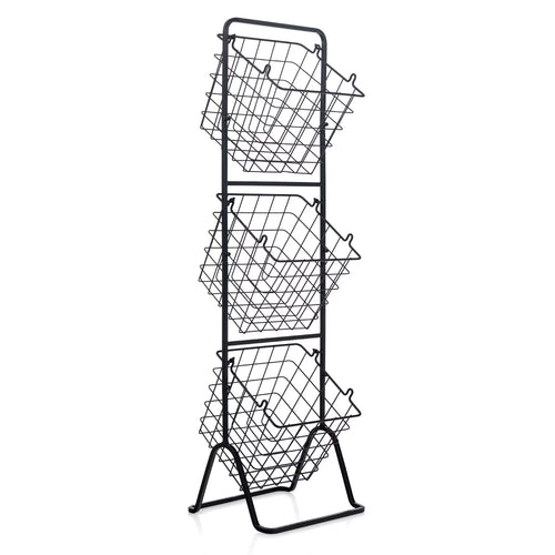 3-Tier Wire Fruit Basket Stand Kitchen Snack Vegetable Storage Organizer