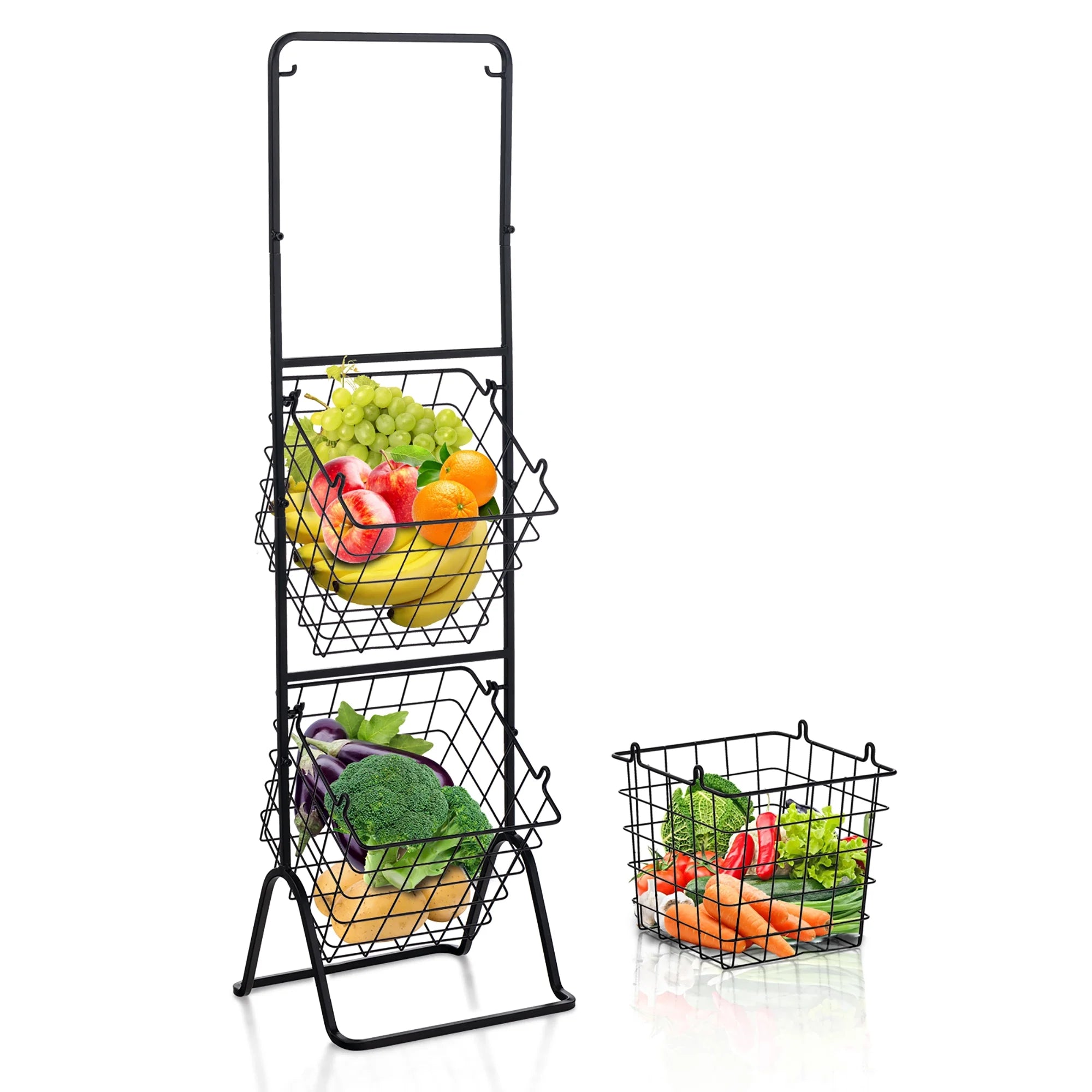 3-Tier Wire Fruit Basket Stand Kitchen Snack Vegetable Storage Organizer