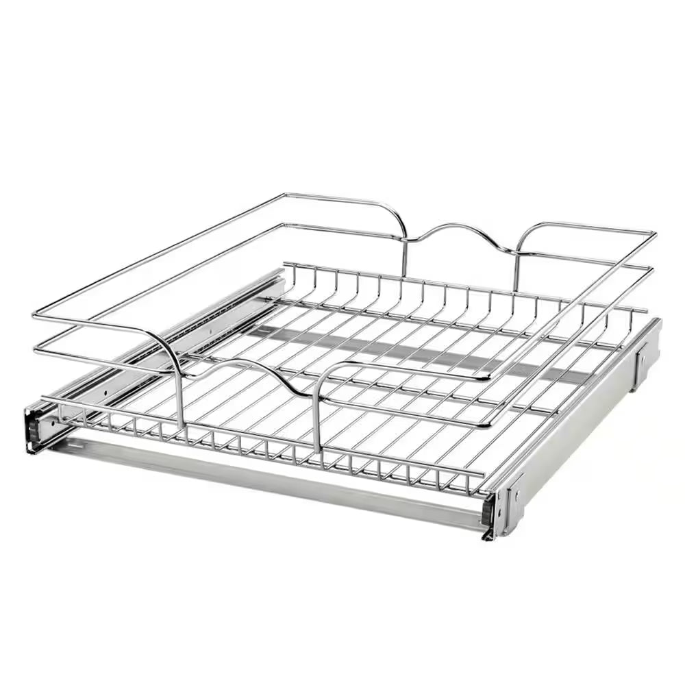 Silver Kitchen Cabinet Pull Out Shelf Organizer, 18 In. X 20 In.